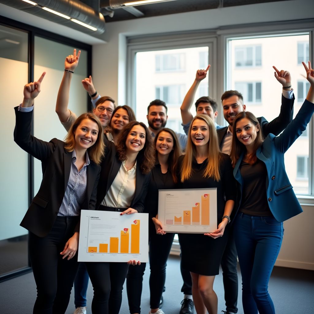 Celebración de logros empresariales